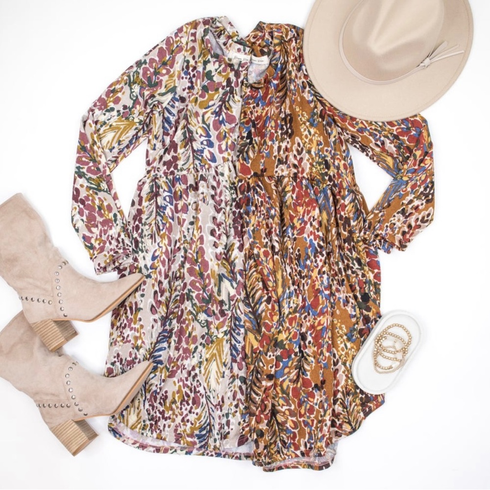 Flaunt Boutique Falling Over You brown dress